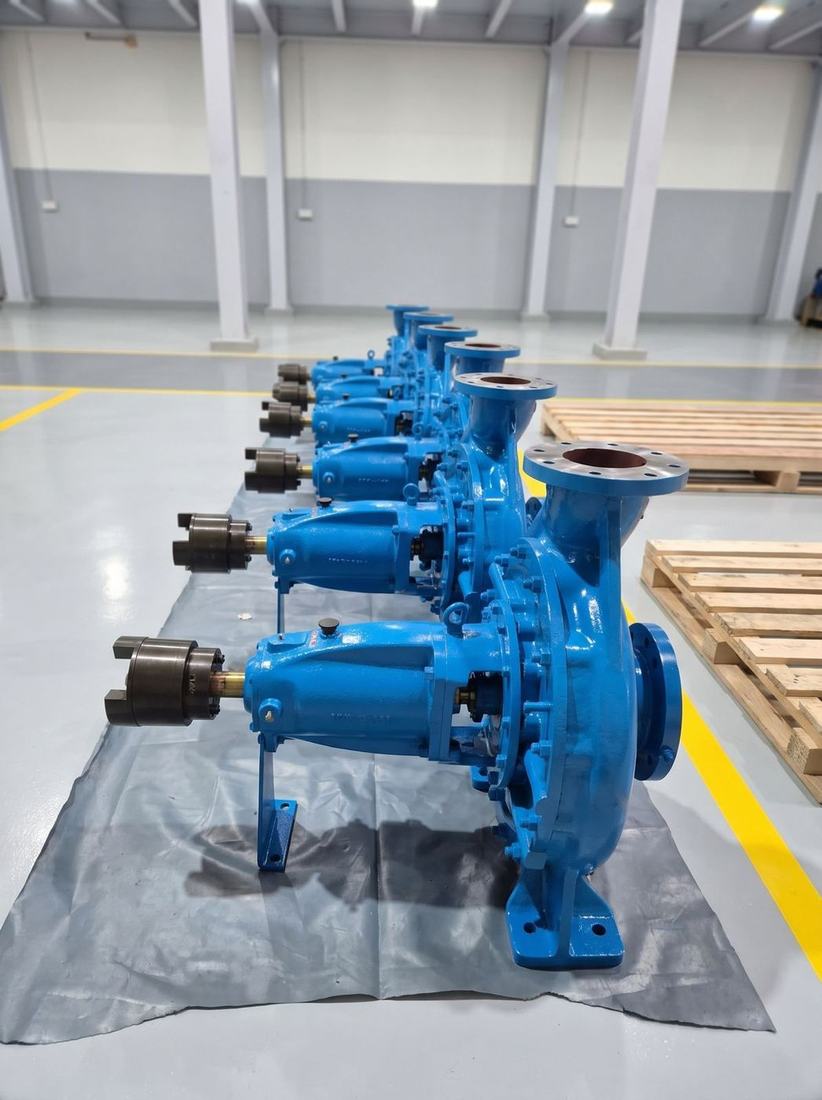 SPP end suction pumps prepared for dispatch