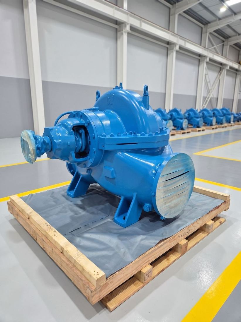SPP split case pump prepared for shipment